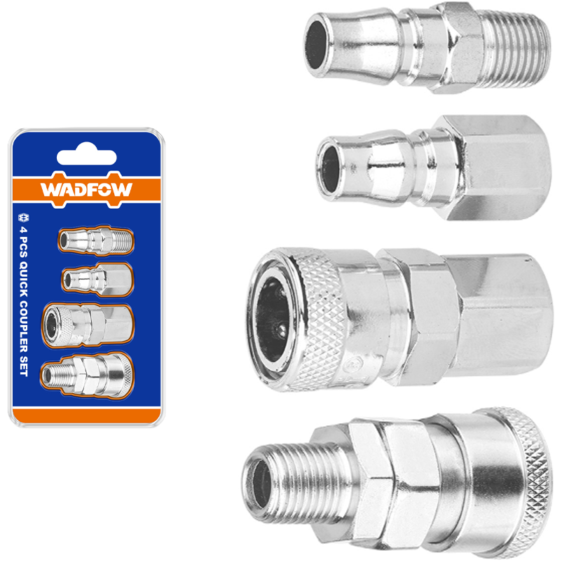 Wadfow WQP4673 Air Coupler And Plug Set 4Pcs | Wadfow by KHM Megatools Corp. Main image