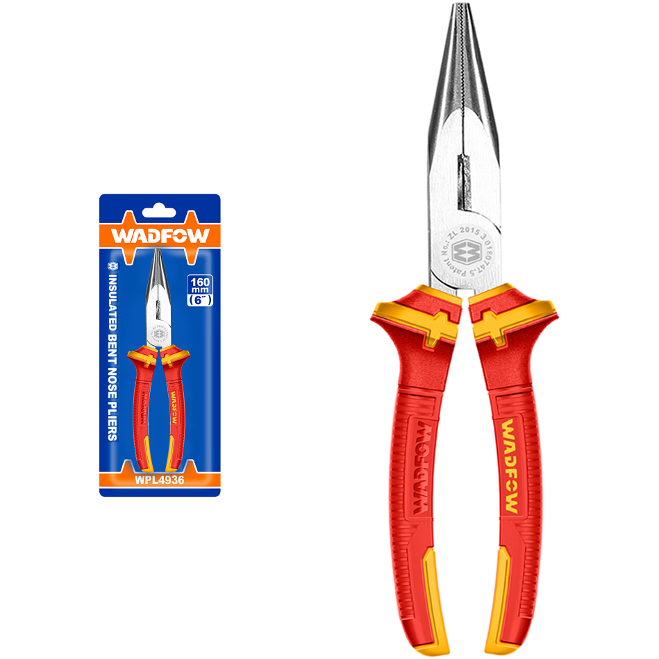 Wadfow WPL4936 Bent Nose Insulated Pliers 6" | Wadfow by KHM Megatools Corp. Main image