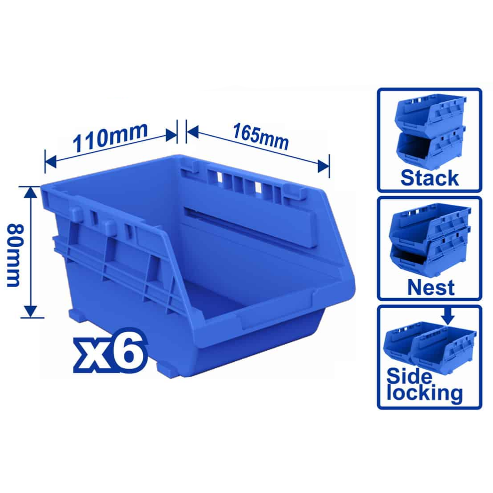 Wadfow WTB8336 Storage Bins Set 6Pcs Secondary image