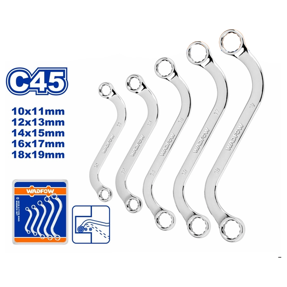 Wadfow WFR4405 S-Type Ring Wrench Set 5Pcs Secondary image