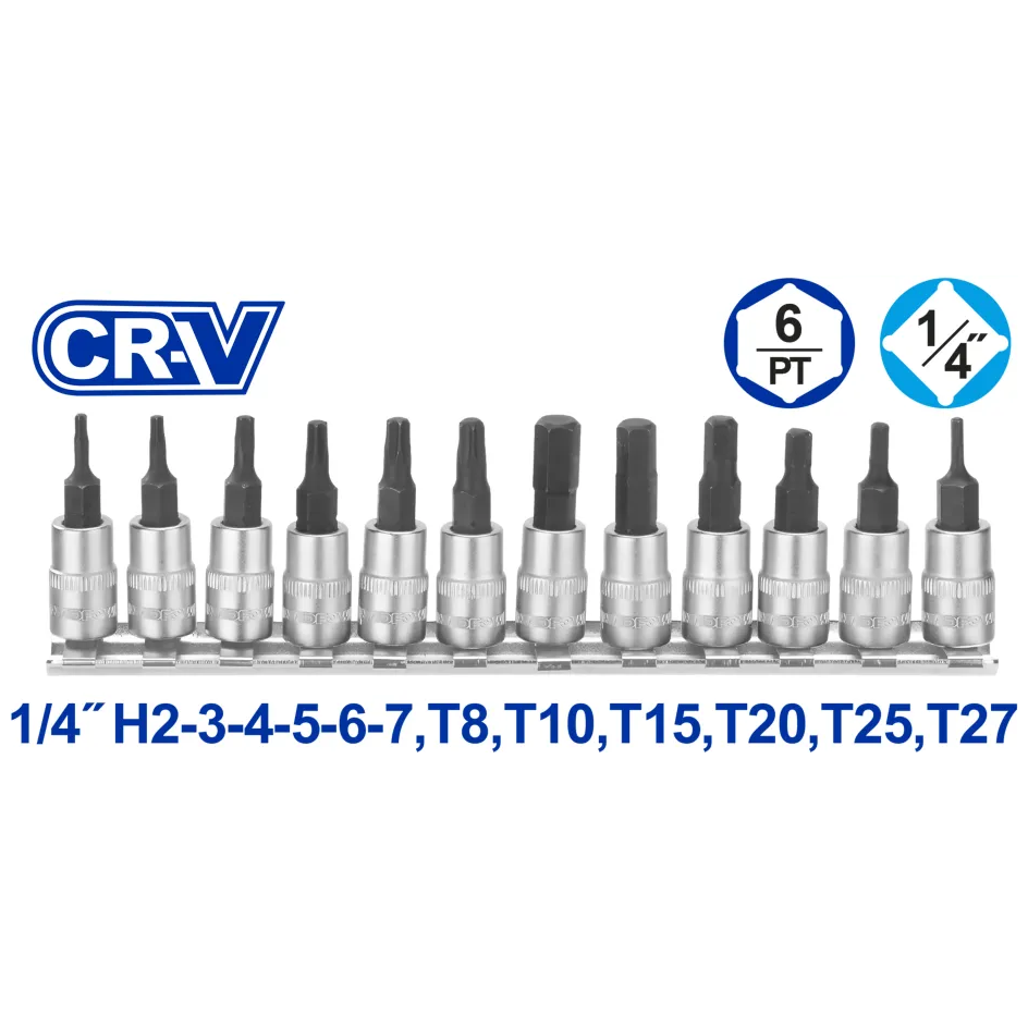 Wadfow WST2414 1/4" Bit Socket Set 12Pcs Secondary image