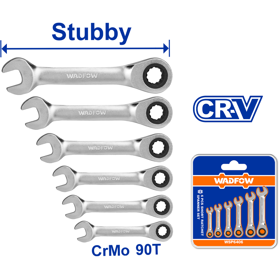 Wadfow Stubby Rachet Spanner Set 6Pcs Secondary image