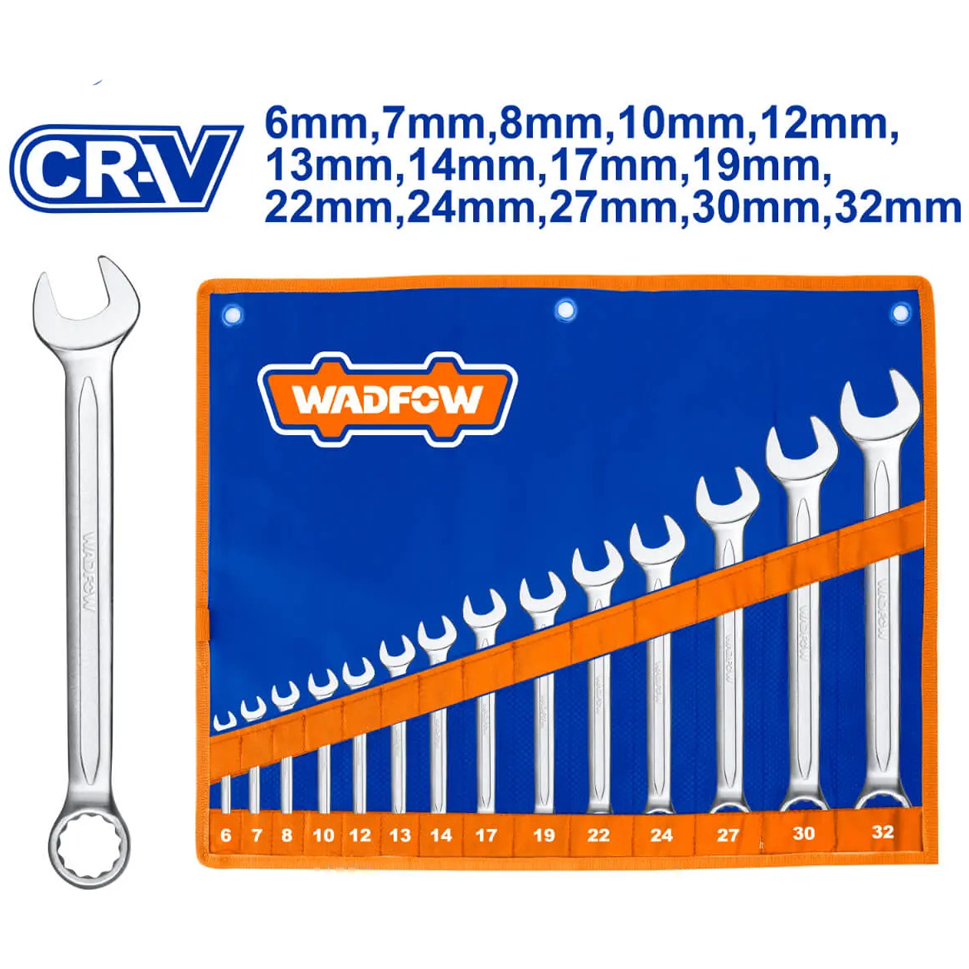 Wadfow WSP1M14 Combination Spanner Set 14pcs Secondary image