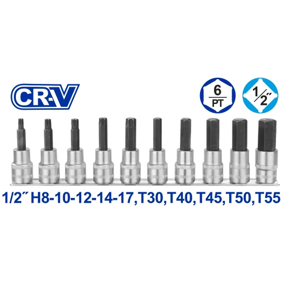 Wadfow WST1412 1/2' Bit Socket Set 10Pcs Secondary image