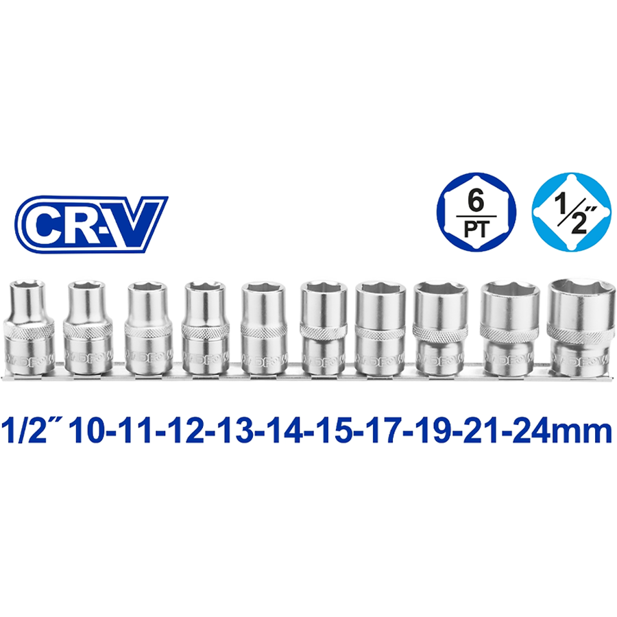 Wadfow WST2410 1/2" Socket Set 10Pcs Secondary image