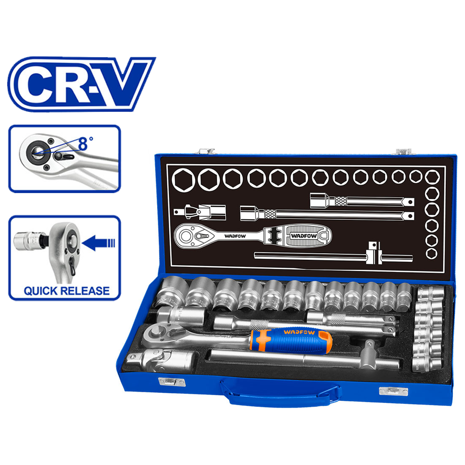 Wadfow WST2L24 Socket Set 1/2" 24Pcs Secondary image