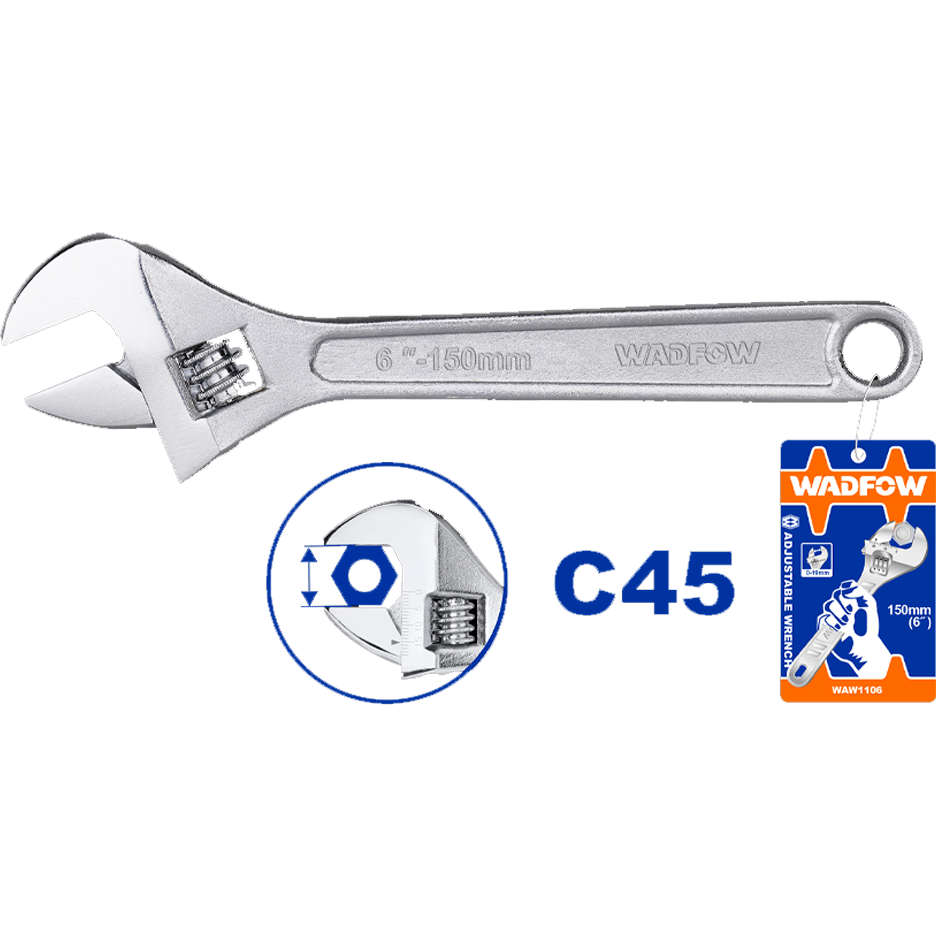 Wadfow Adjustable Wrench (Carbon steel finish) | Wadfow by KHM Megatools Corp.