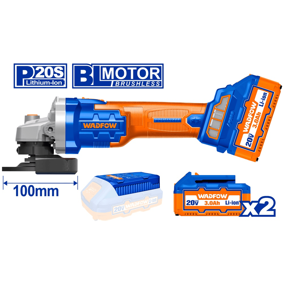 Wadfow WLAPM12 Li-Ion Angle Grinder 4" Secondary image