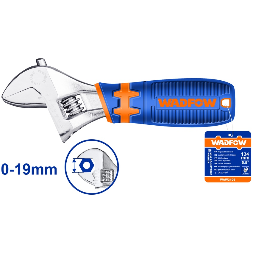 Wadfow WAW3106 Mini Adjustable Wrench Soft Handle Secondary image
