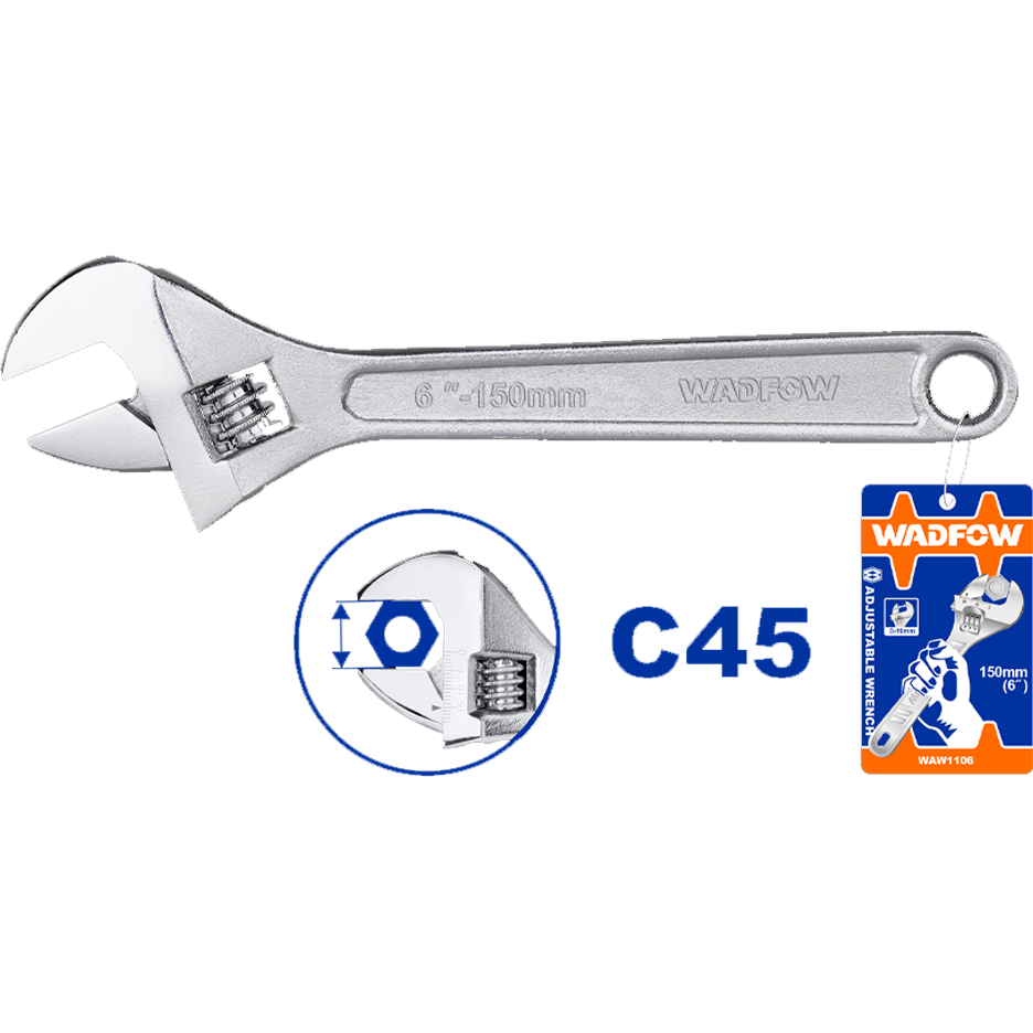 Wadfow WAW Adjustable Wrench (Carbon steel finish) Secondary image