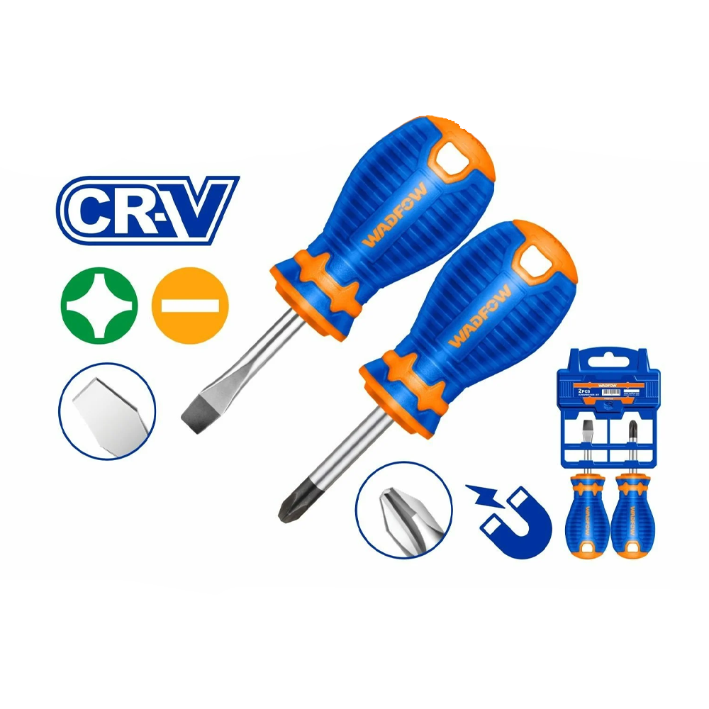 Wadfow WSS1202 Stubby Screwdriver CR-V 2Pcs Set Secondary image