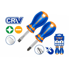 Wadfow WSS1202 Stubby Screwdriver CR-V 2Pcs Set | Wadfow by KHM Megatools Corp.