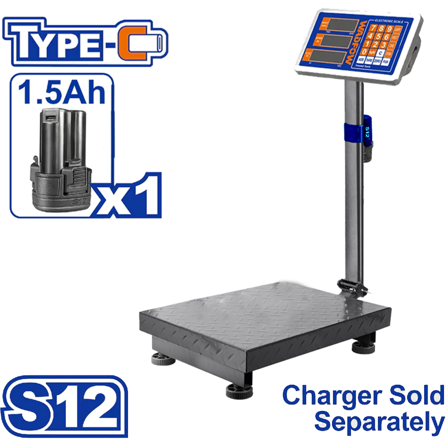Wadfow WEC1302 Li-Ion Weighing Scale 100KG DC 12V Secondary image