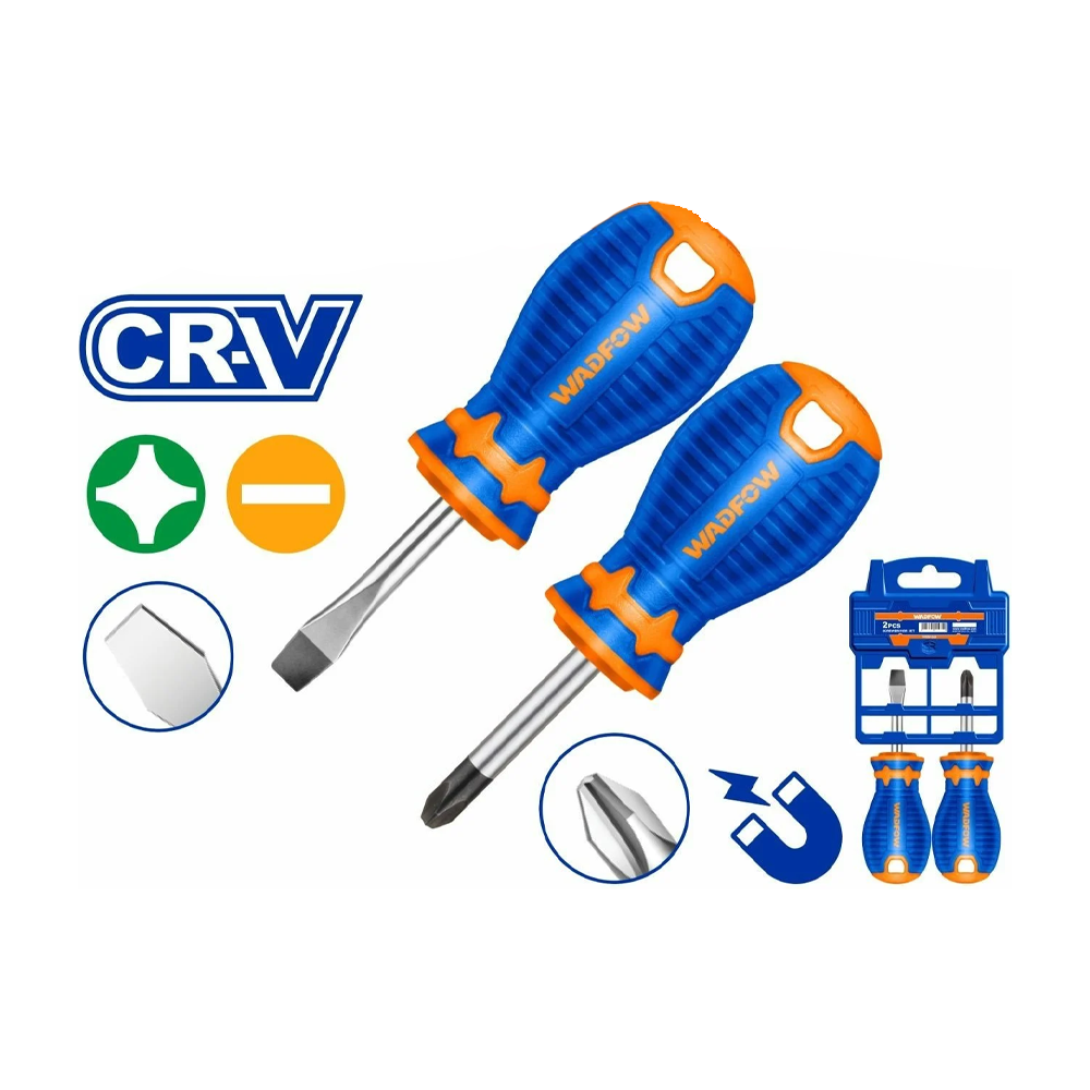 Wadfow WSS1202 Stubby Screwdriver CR-V 2Pcs Set Secondary image