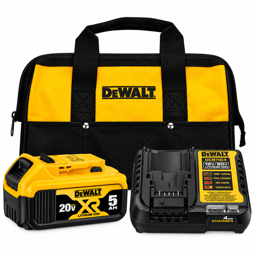 Dewalt DCB1104P1-B1 20V Battery 5.0Ah & 12V/20V Charger Kit [With Tool Bag]