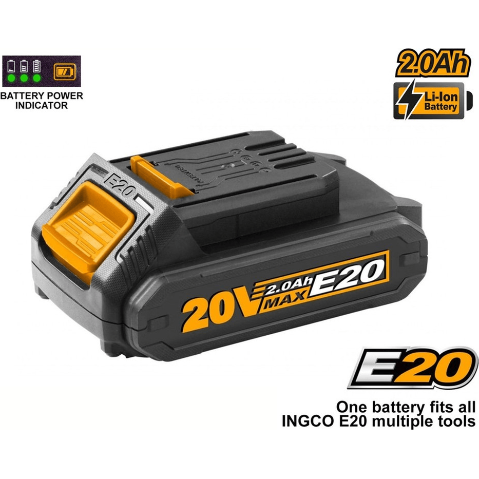 Ingco FBLIE2001 20V Lithium Ion Battery 2.0Ah (E20) - KHM Megatools Corp. Main image