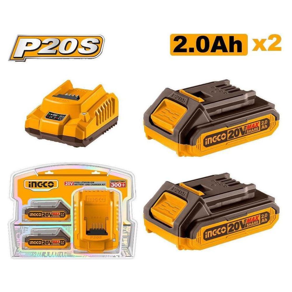 Ingco FBCPK1222 P20S Li-Ion Battery And Charger Kit - KHM Megatools Corp. Main image