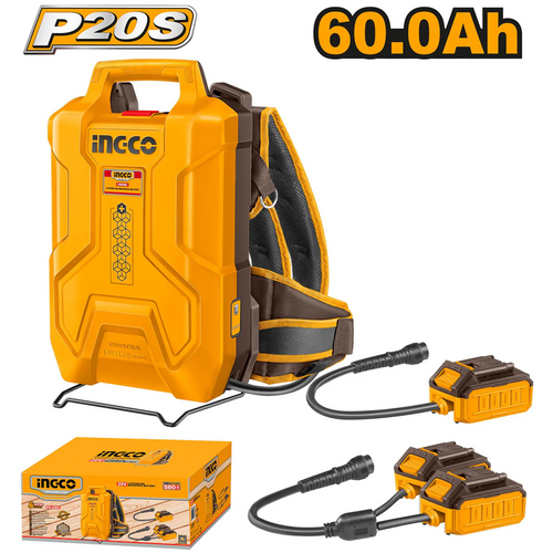 Ingco FBLI241110 Li-Ion Backpack Battery Pack 60.0Ah 20V