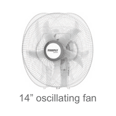 Firefly FEL6110 14” Fan with USB Mobile Phone Charger