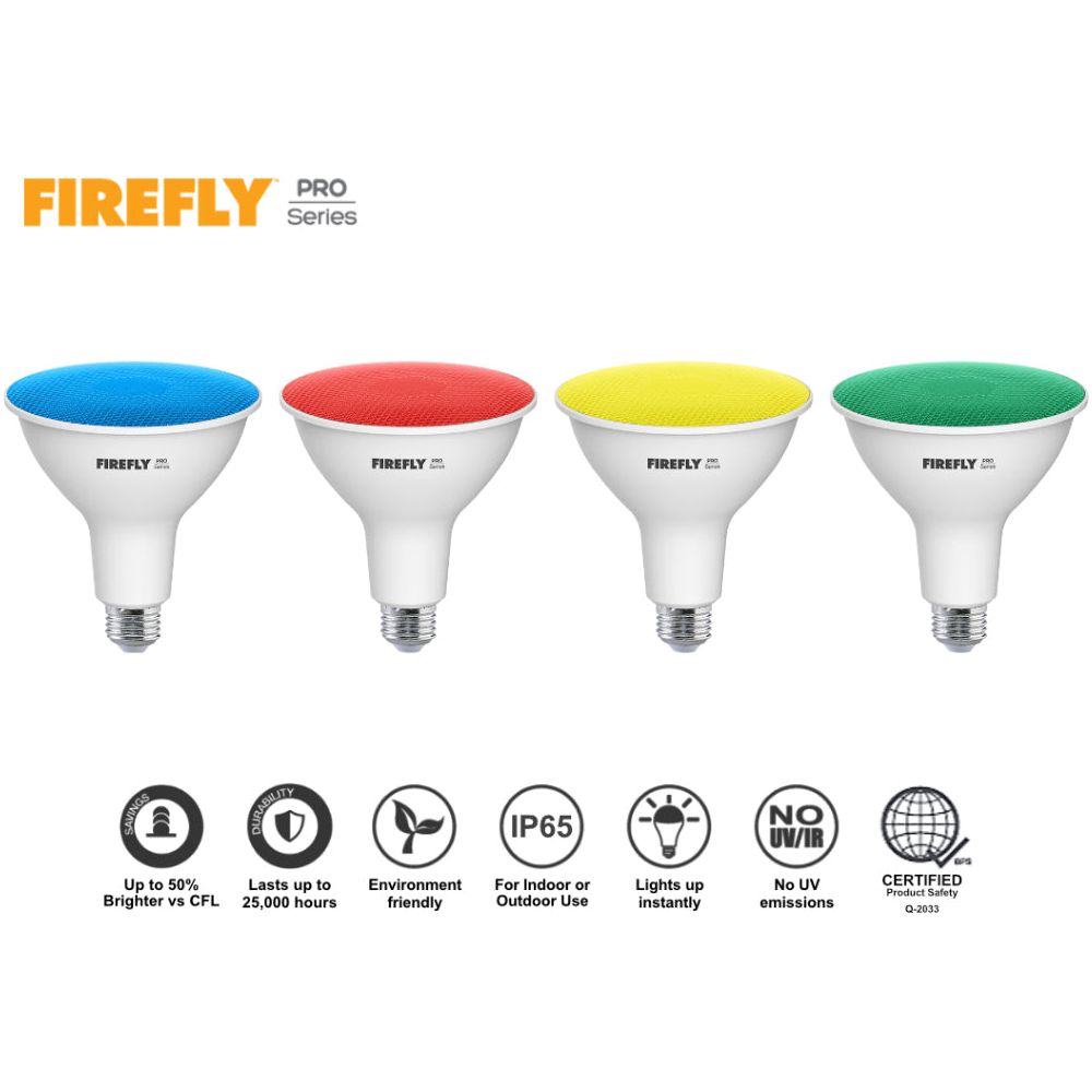Firefly PRO Series FBP914 Colored PAR38 LED Non A-Bulbs | Firefly by KHM Megatools Corp. Main image
