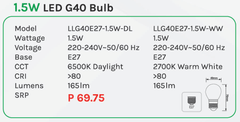 Omni 1.5W LED G40 Mini Light Bulb E27 - ToolsSavvy.ph