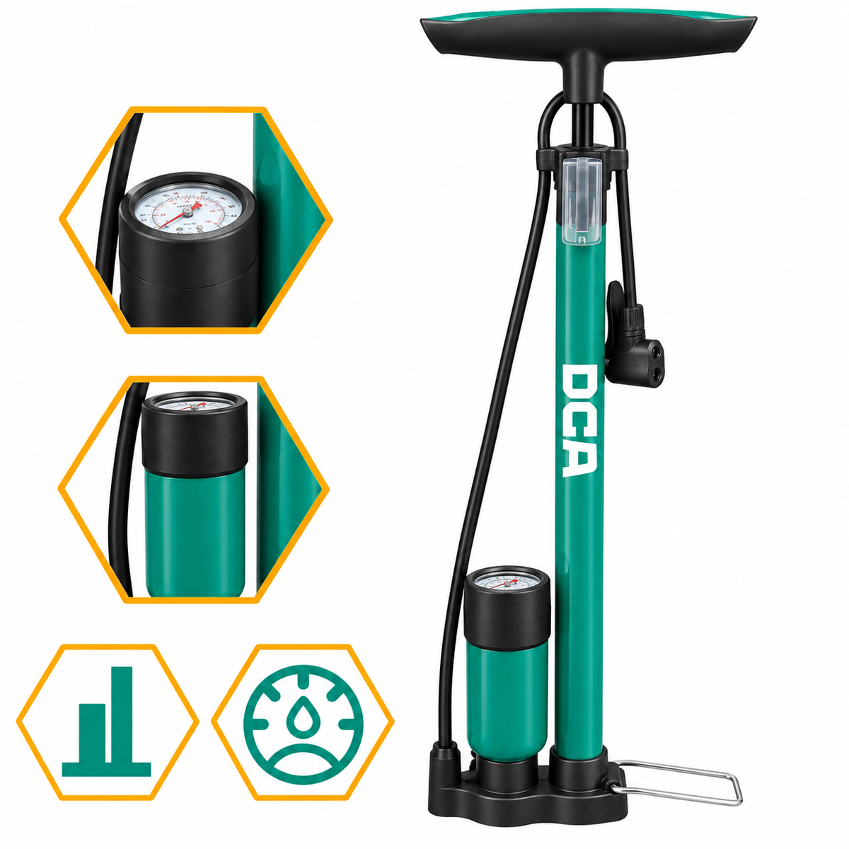 DCA A20E1702 Tire Hand Pump Inflator with Gauge & Tank 120PSI - ToolsSavvy.ph Main image