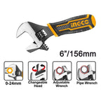 Ingco HADWS088 2-IN-1 Stubby Adjustable Wrench - KHM Megatools Corp.