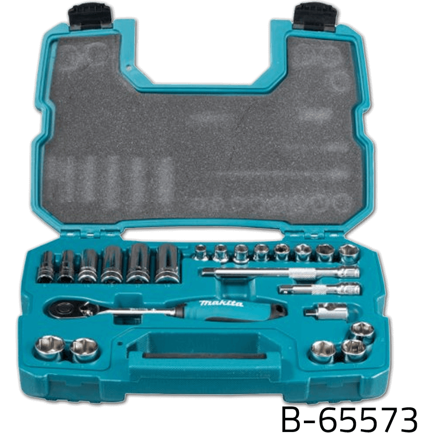 Makita B-65573 23pcs. 3/8″ Dr. Rachet & Socket Wrench Set - KHM Megatools Corp. Main image