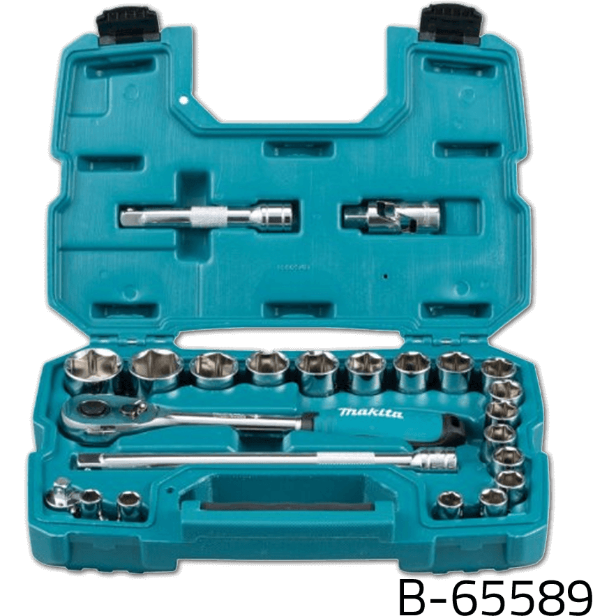 Makita B-65589 23pcs 1/2" Dr. Ratchet & Socket Wrench Set - KHM Megatools Corp.