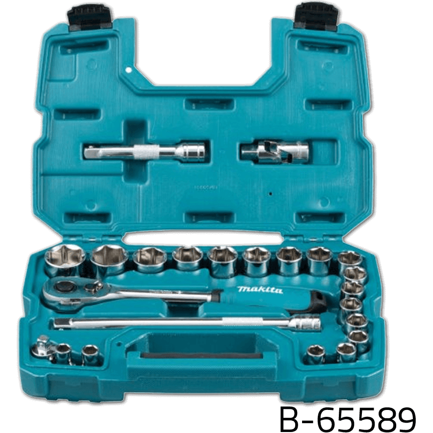 Makita B-65589 23pcs 1/2" Dr. Ratchet & Socket Wrench Set - KHM Megatools Corp. Main image