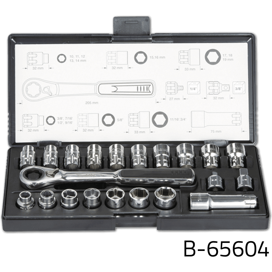 Makita B-65604 21pcs Pass-Thru Socket Wrench Set - KHM Megatools Corp. Main image