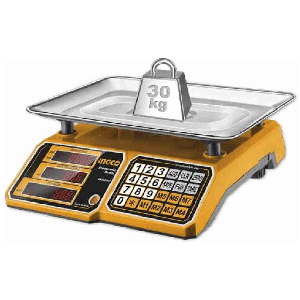 Ingco HESA3303 Electronic Digital Weighing Scale 30kg - KHM Megatools Corp. Main image