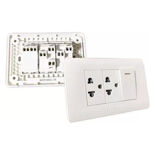 Ingco HESST184211 Universal 2 Gang Socket Outlet with Single Pole Switch H - KHM Megatools Corp. Main image