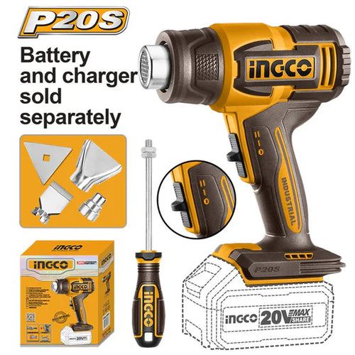 Ingco HGLI2006 Cordless Heat Gun 20V