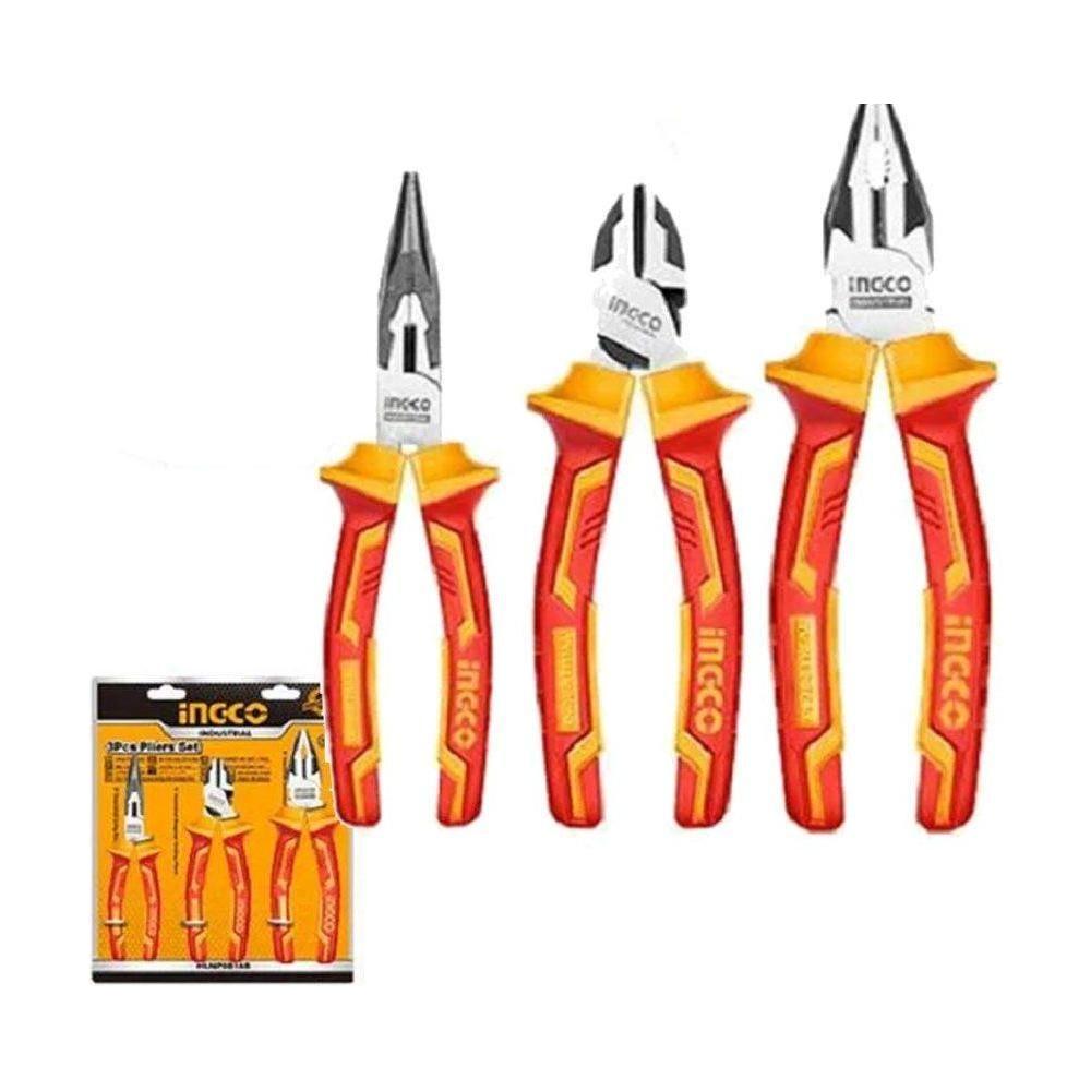 Ingco HIKPS28318 3Pcs Insulated Plier Set - KHM Megatools Corp. Main image