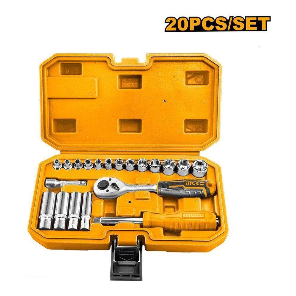Ingco HKTS14201 1/4" Socket 20Pcs Set - KHM Megatools Corp. Main image