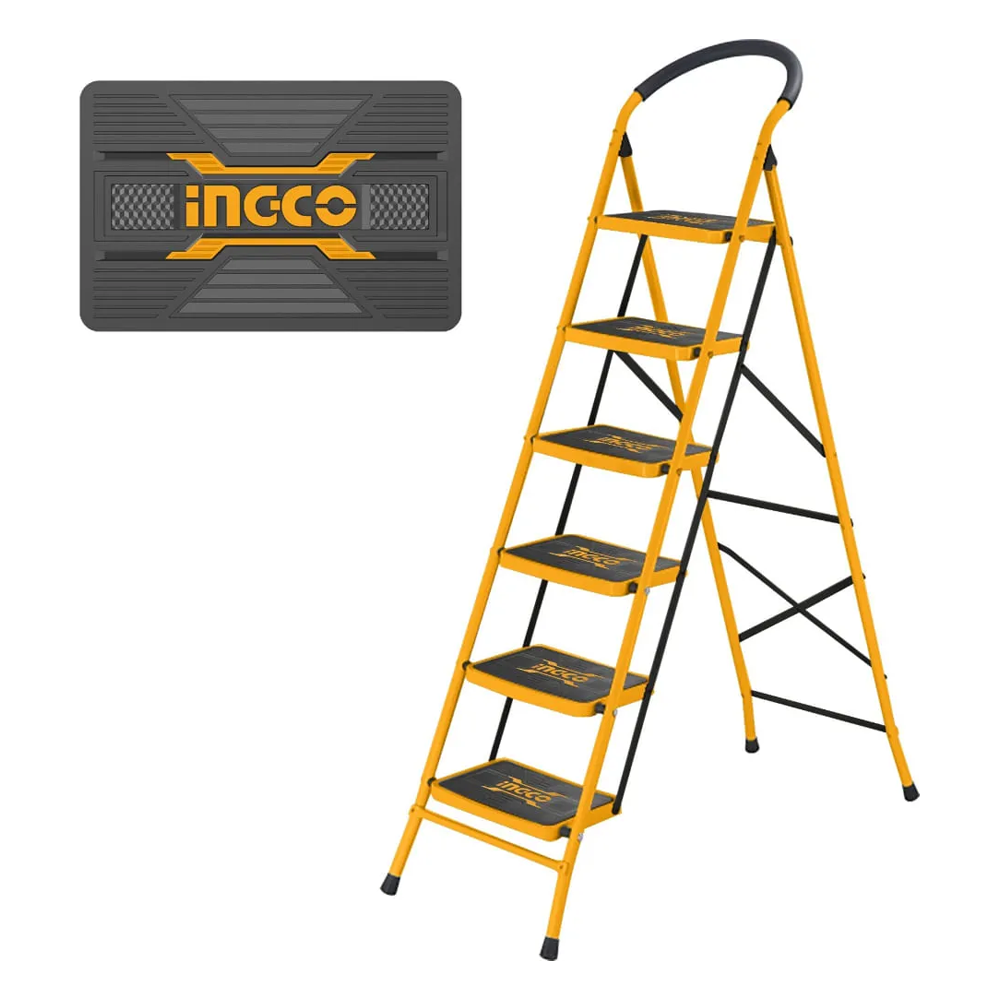 Ingco HLAD09061 Steel Ladder 6-Steps | Ingco by KHM Megatools Corp. Main image