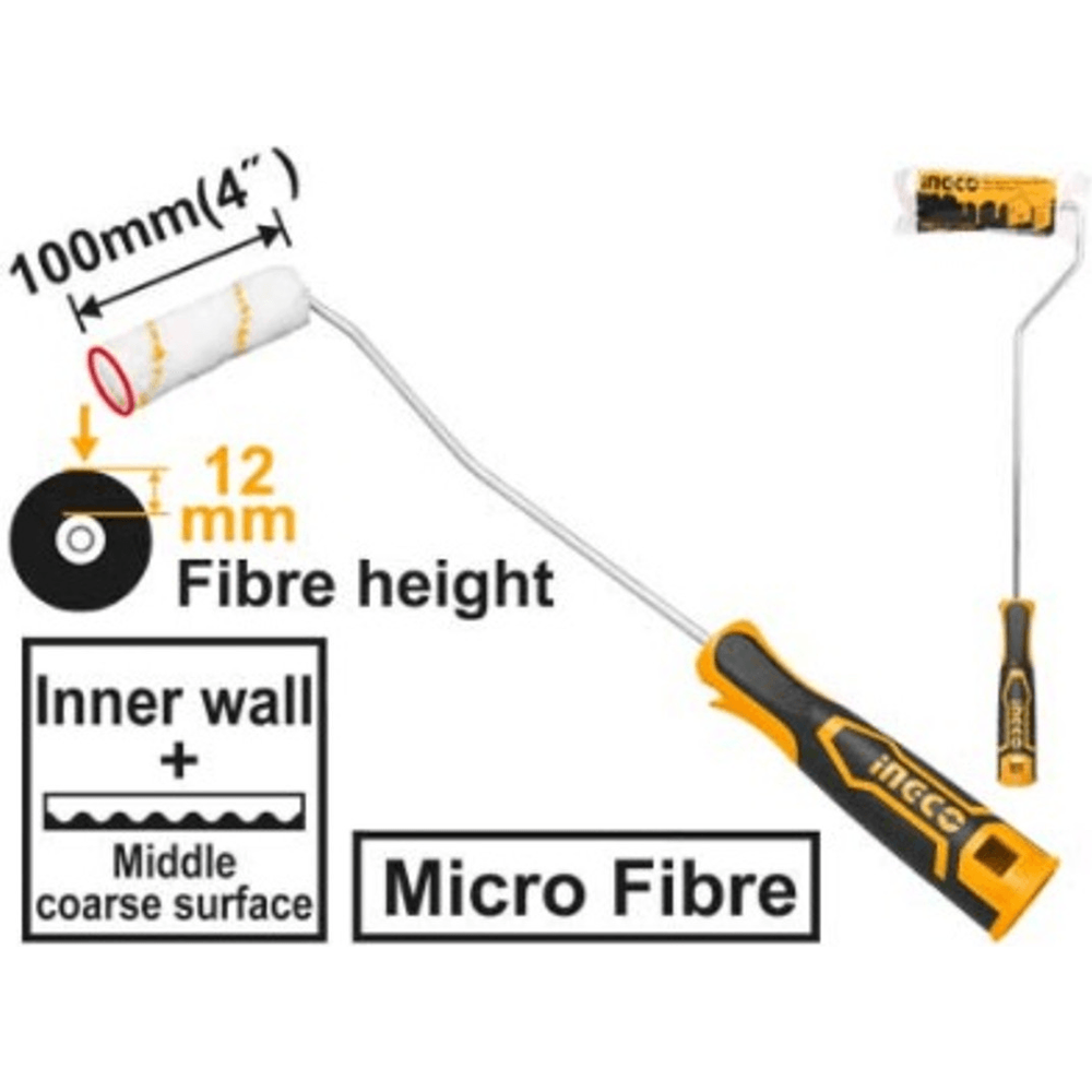 Ingco HRHT061001D Mini Paint Roller (Micro Fiber) Cylinder Brush 4" - KHM Megatools Corp. Main image