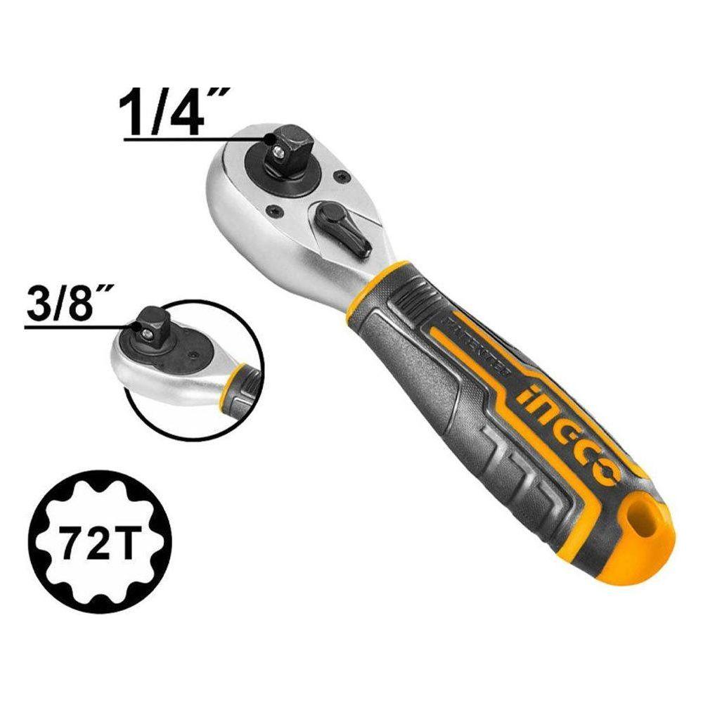 Ingco HRTH081438 1/4" 3/8" Stubby Rachet Handle - KHM Megatools Corp. Main image