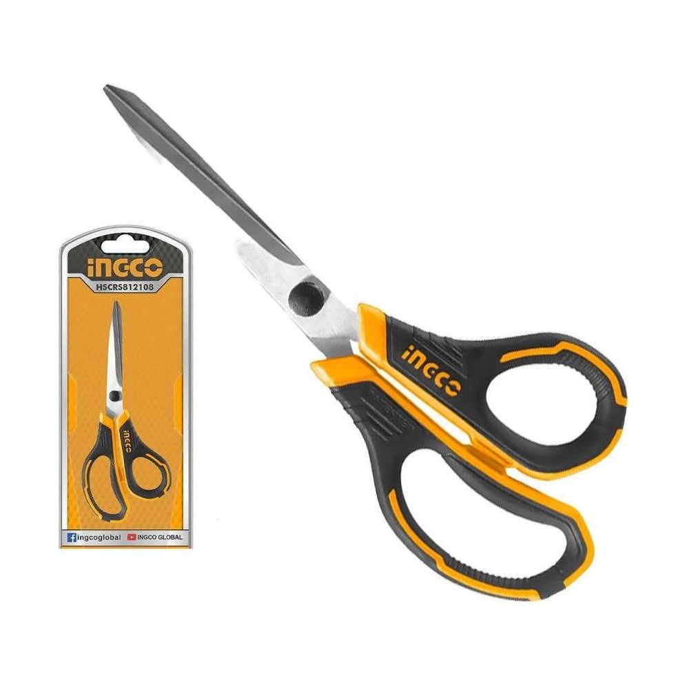 Ingco HSCRS812108 Rubber Grip Long-Blade Scissors - KHM Megatools Corp.