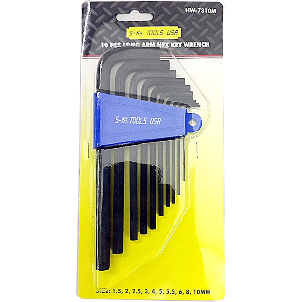 S-Ks 10pcs. HW-7310M Long Arm Hex Allen Wrench Key (1.5-10mm) | SKS by KHM Megatools Corp. Main image