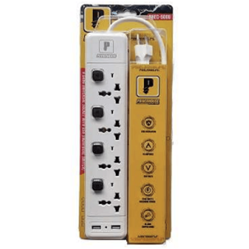 Powerhouse Electric Extension Cord With Individual Switch, USB And ...