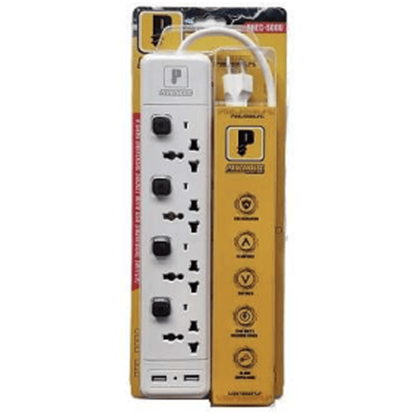 Powerhouse Electric Extension Cord With Individual Switch, USB And Overload Protection - KHM Megatools Corp. Main image