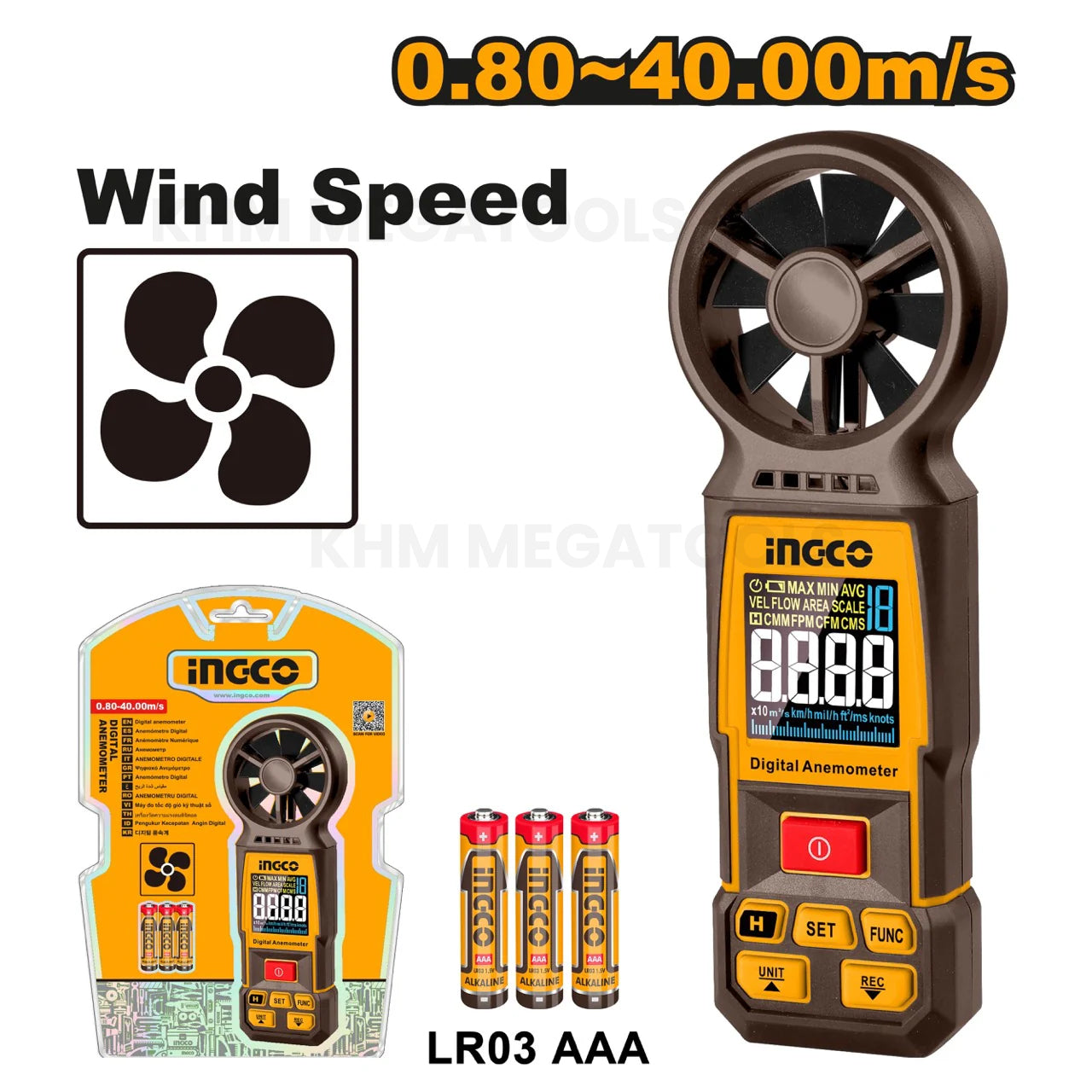 Ingco HETAN031 Digital Anemometer - ToolsSavvy.ph