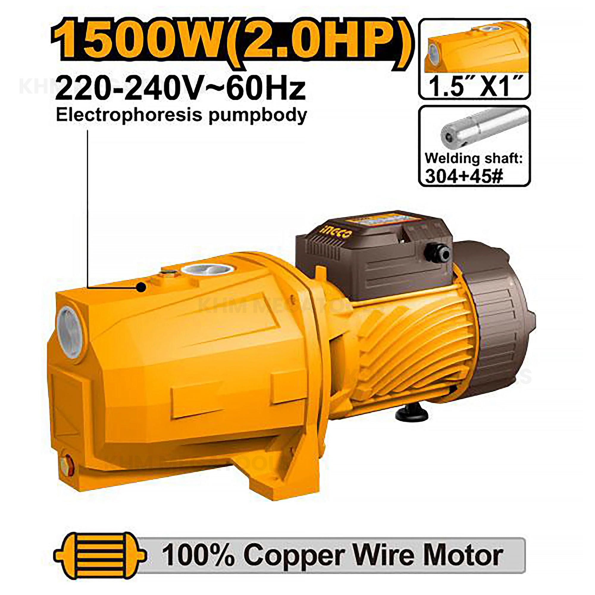 Ingco JP150068-5 Jet Pump 1500W 2HP - ToolsSavvy.ph
