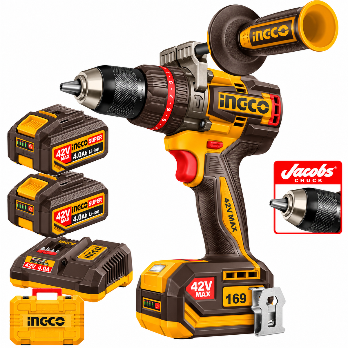 Ingco CIDLI4216982 Cordless AI Impact Drill 42V 169Nm [Kit]