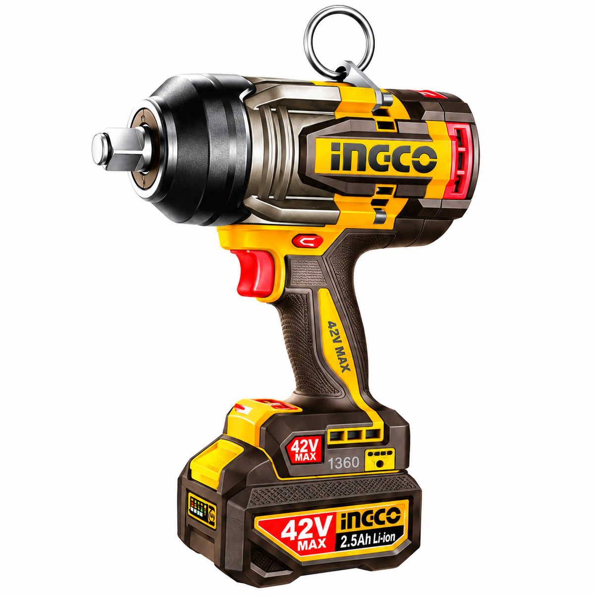 Ingco CIWLI421362 Cordless AI Impact Wrench 42V 1360Nm 3/4" Dr. [Kit]