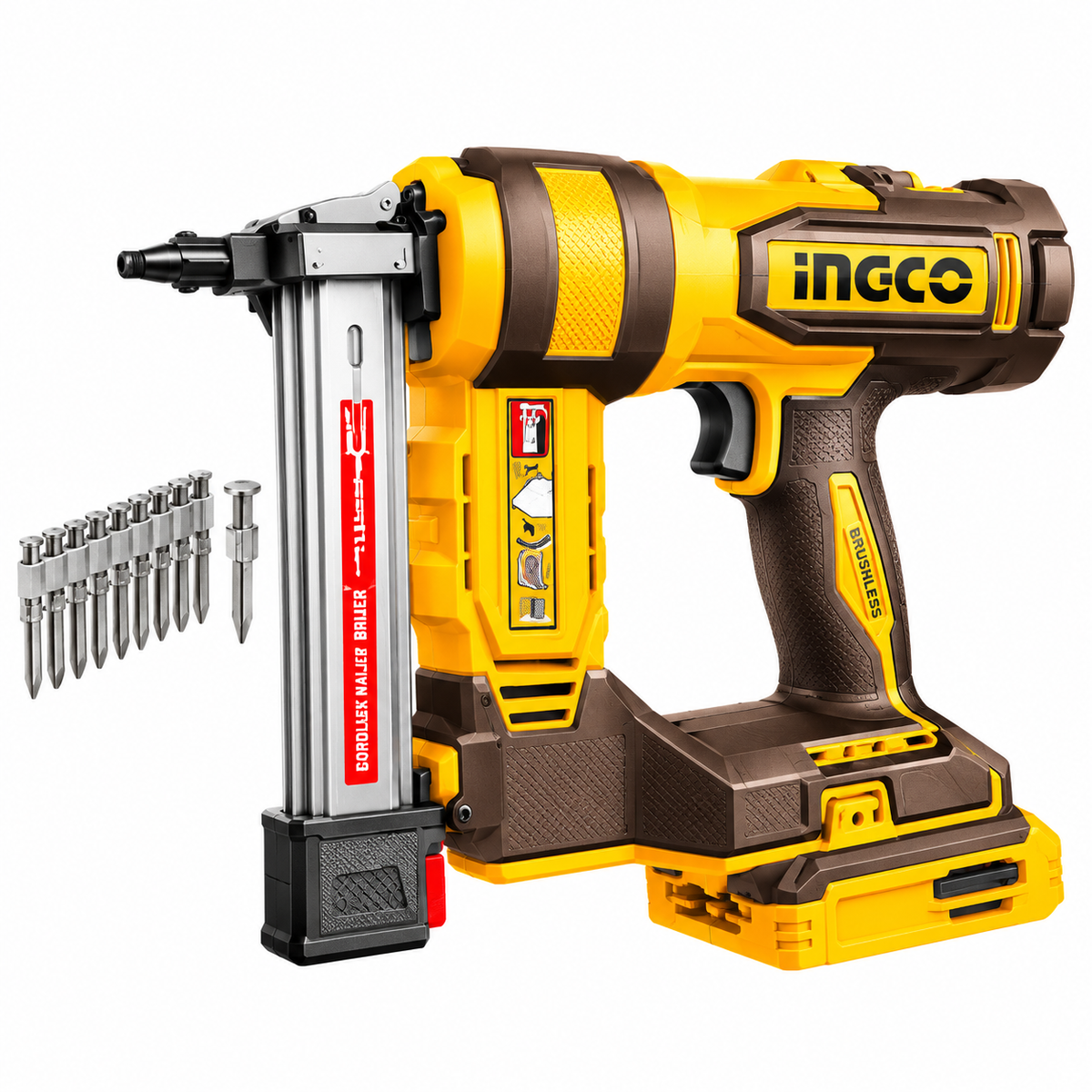 Ingco CBNLI3813G Cordless Brick Nailer 20V (Bare)