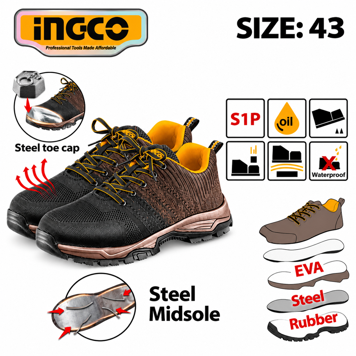 Ingco SSH082S1P.43 Safety Boots