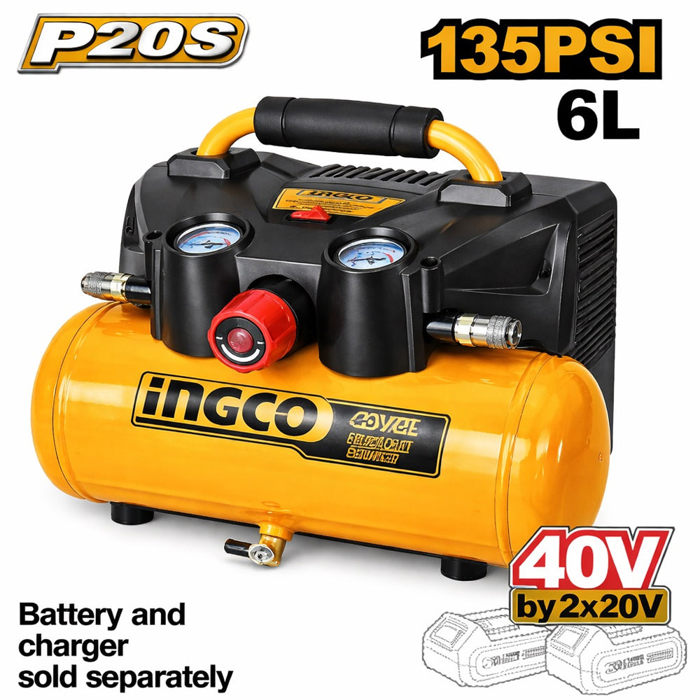 Ingco CACLI2003 LI-ION Air Compressor 40V 6L - ToolsSavvy.ph